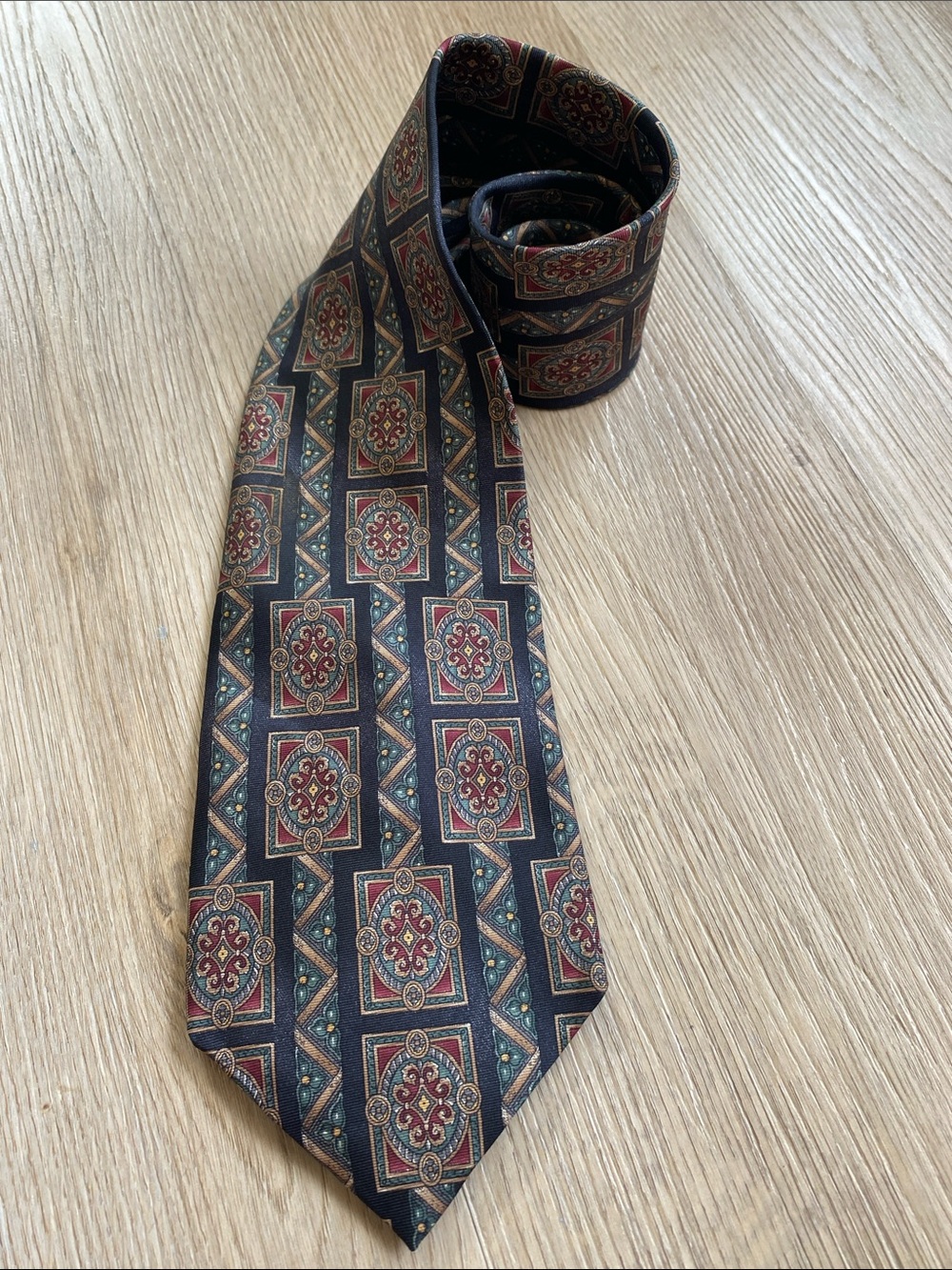 Vintage Christian Dior Monsieur Silk Tie Geometric